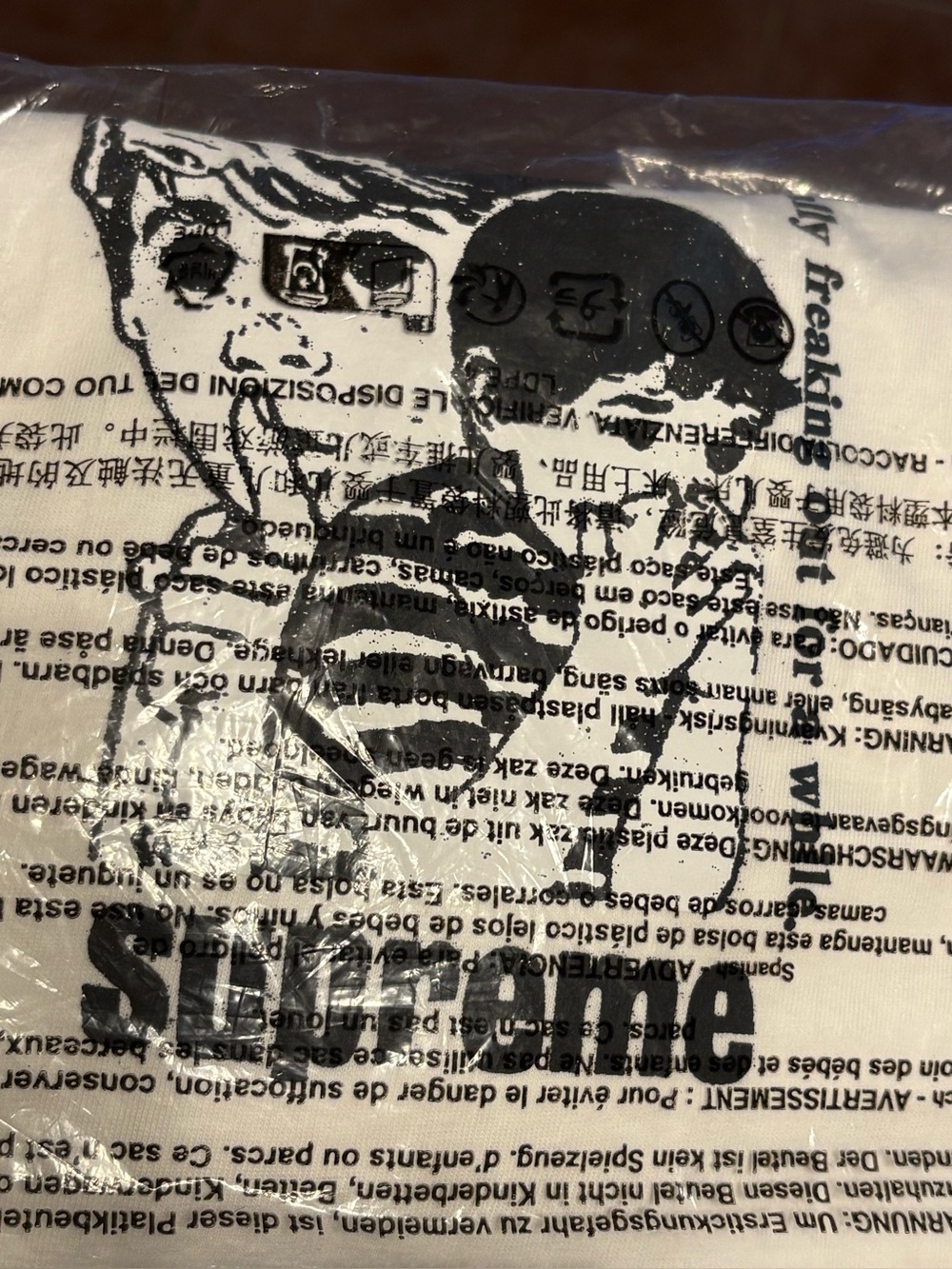 Supreme Trippin White Tee Mens Style FW23T37 NWT In Bag Size Medium